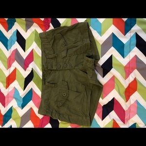 Green cargo shorts